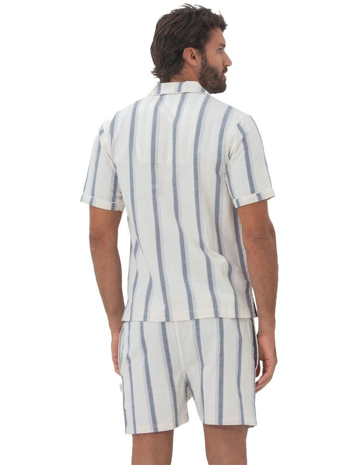 Madrid Mens Button Pyjama Set in Navy image 2