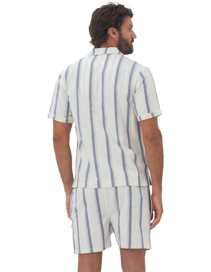 Madrid Mens Button Pyjama Set in Navy image 2
