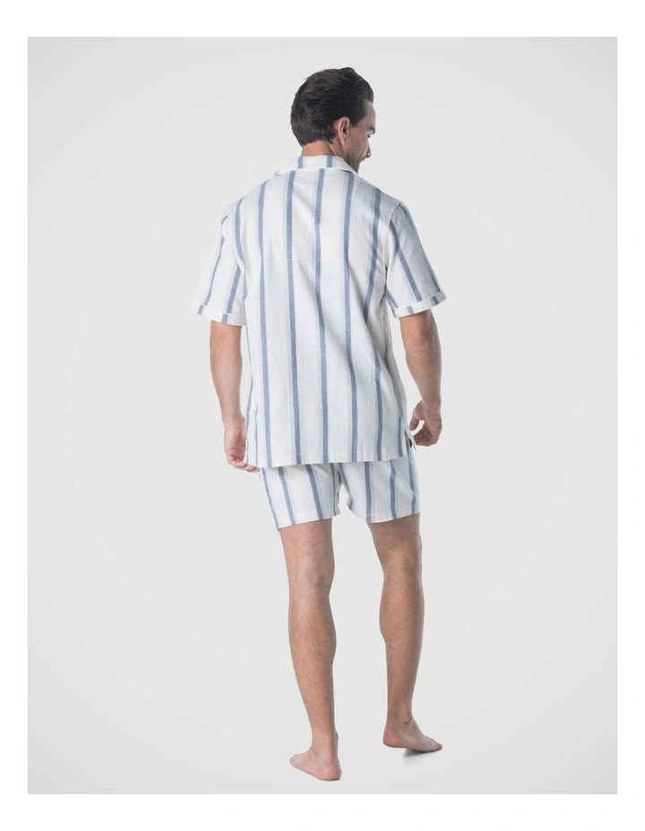 Madrid Mens Button Pyjama Set in Navy image 2