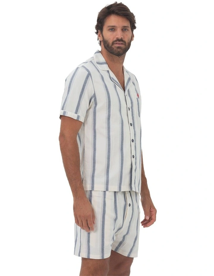 Madrid Mens Button Pyjama Set in Navy image 4