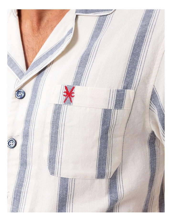 Madrid Mens Button Pyjama Set in Navy image 5