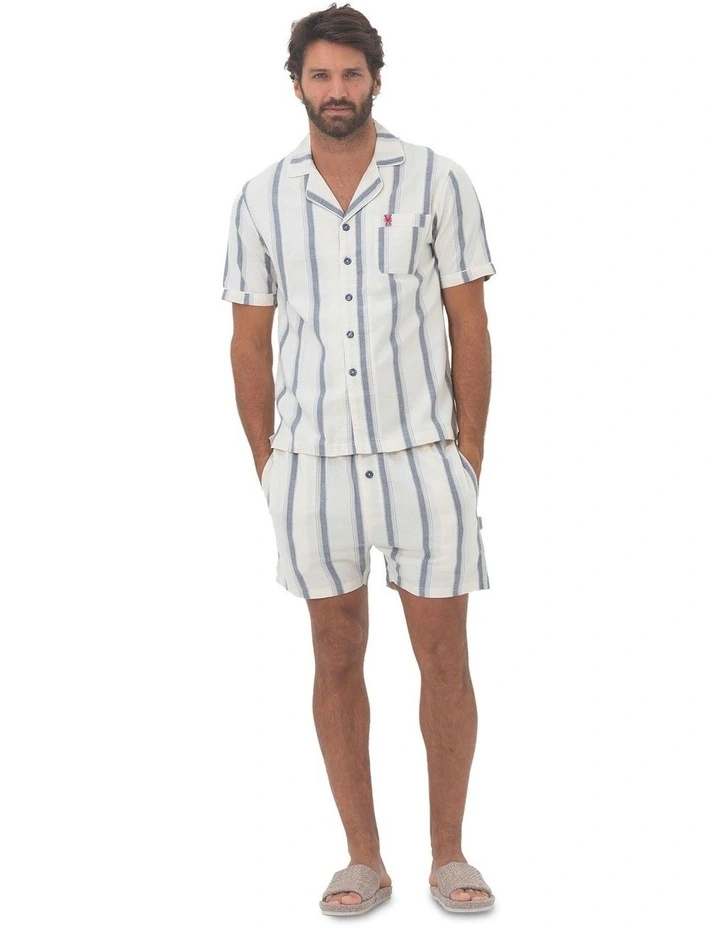 Madrid Mens Button Pyjama Set in Navy image 6