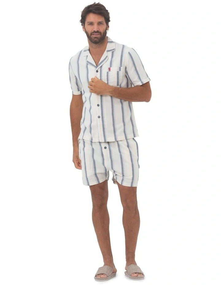 Madrid Mens Button Pyjama Set in Navy image 6