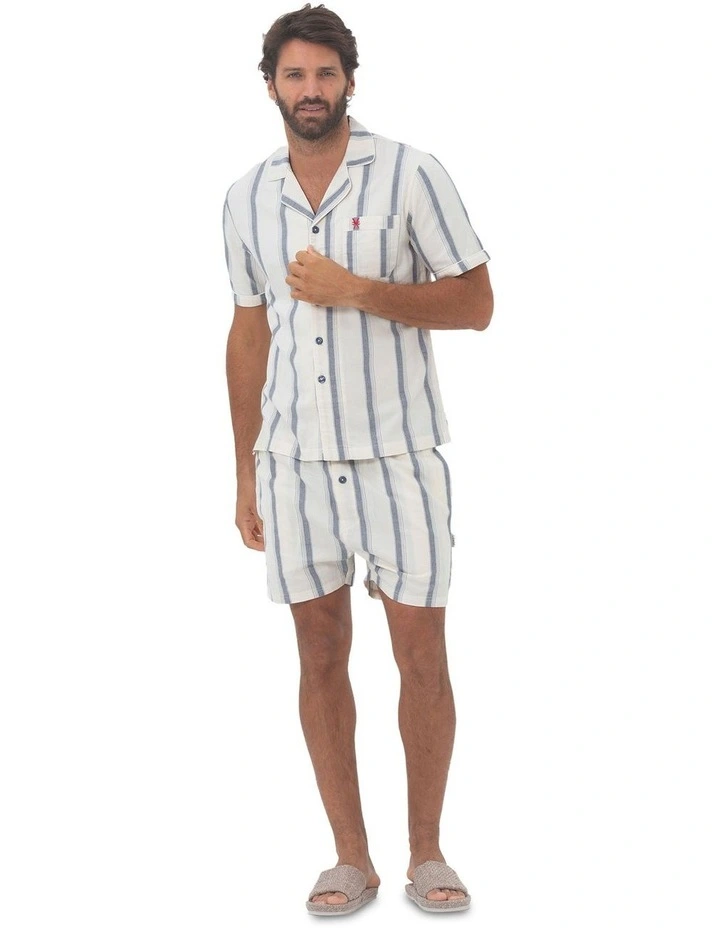 Madrid Mens Button Pyjama Set in Navy image 7