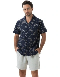 Tropical Leaves Shirt in Blue