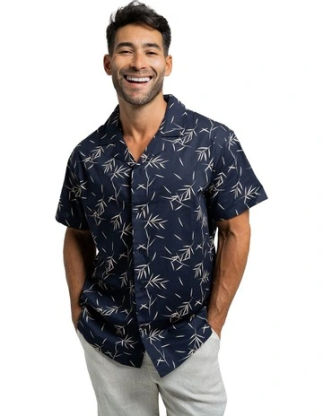 Tropical Leaves Shirt in Blue