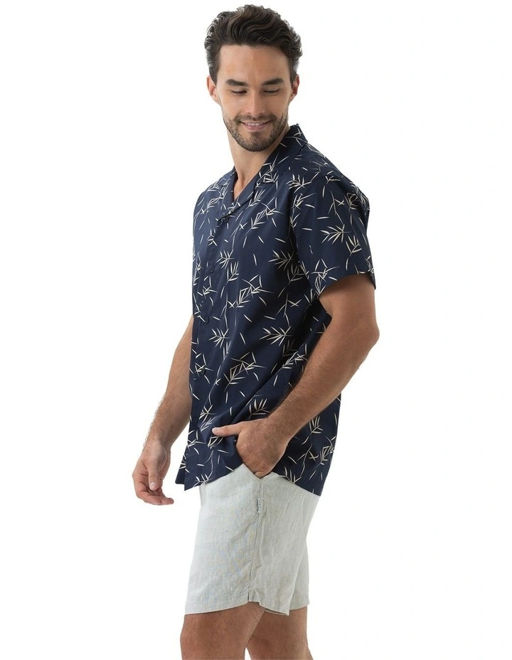Tropical Leaves Shirt in Blue image 3