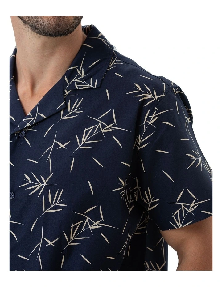 Tropical Leaves Shirt in Blue image 4