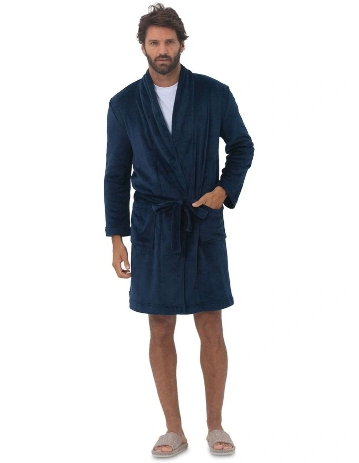 Oslo Dressing Gown in Navy image 1