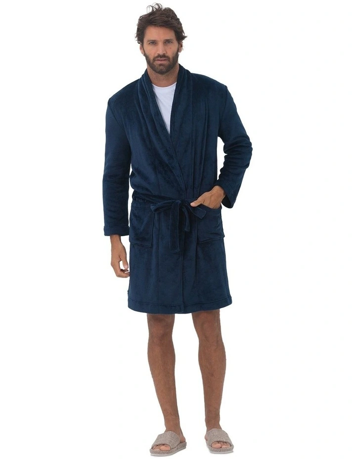 Oslo Dressing Gown in Navy image 1
