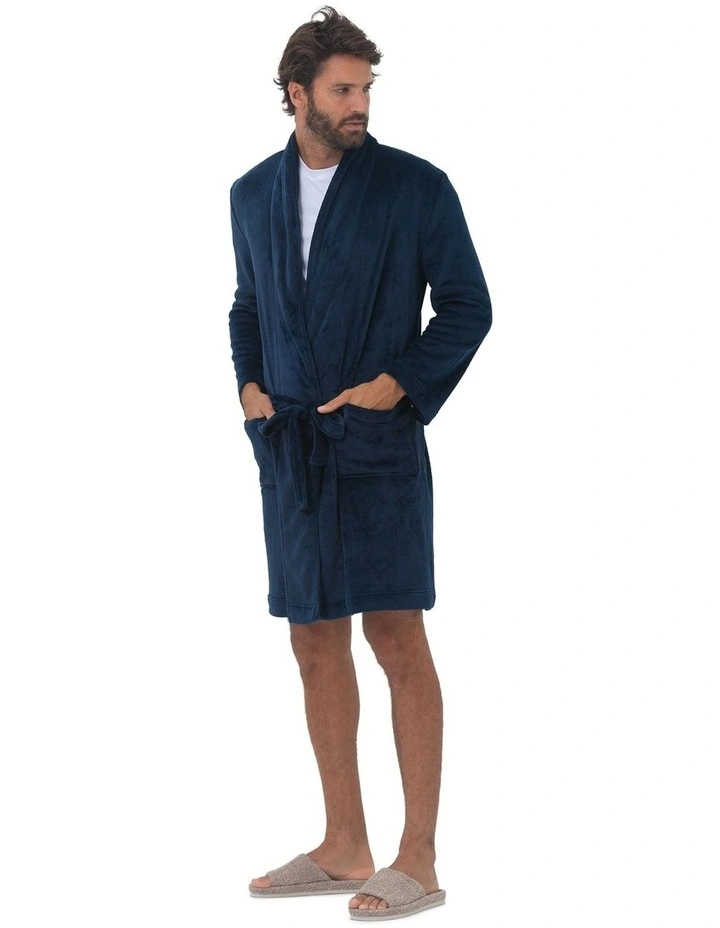 Oslo Dressing Gown in Navy image 3