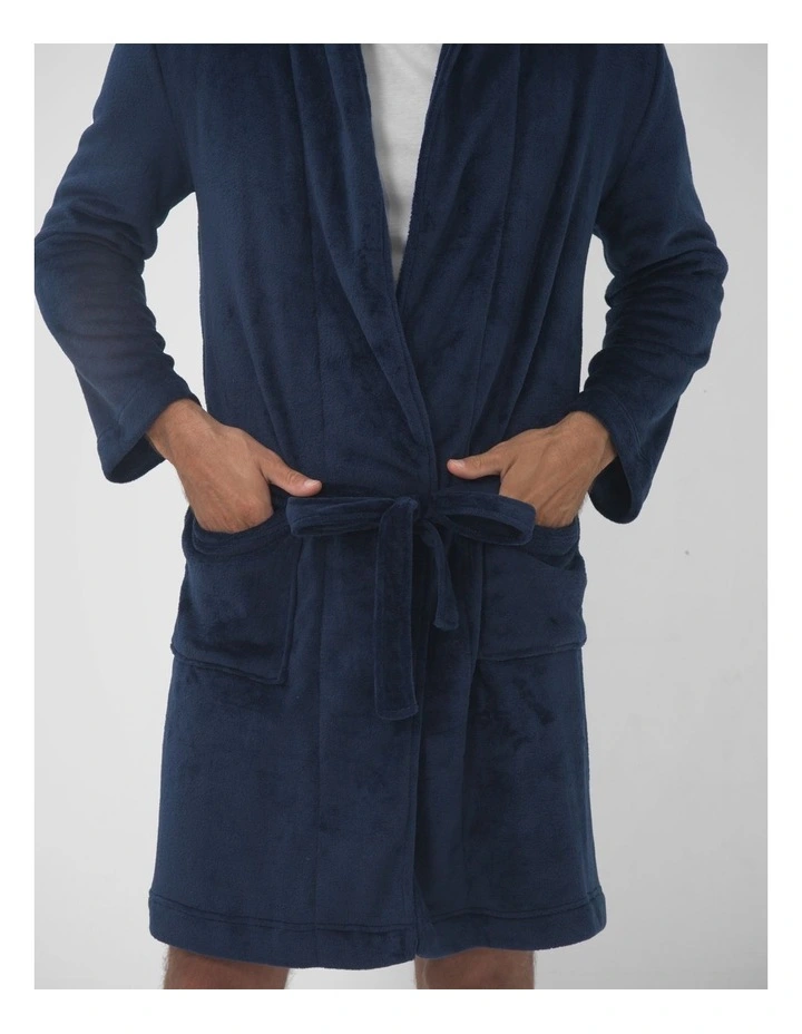 Oslo Dressing Gown in Navy image 4
