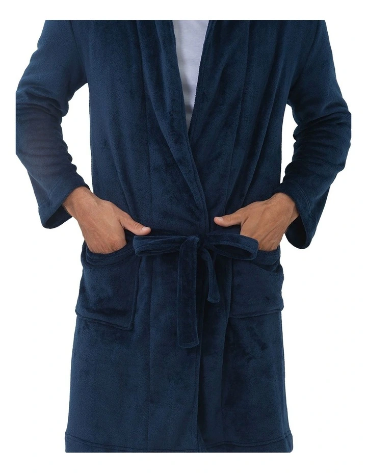 Oslo Dressing Gown in Navy image 5