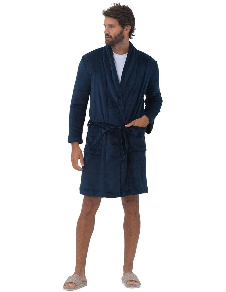 Oslo Dressing Gown in Navy image 6