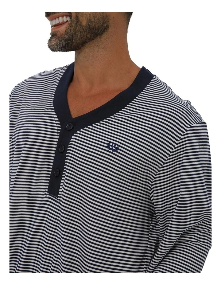 Long Sleeve Stripe Nightshirt Pyjama in Grey image 4