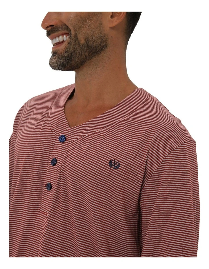 Long Sleeve Stripe Nightshirt in Red image 4