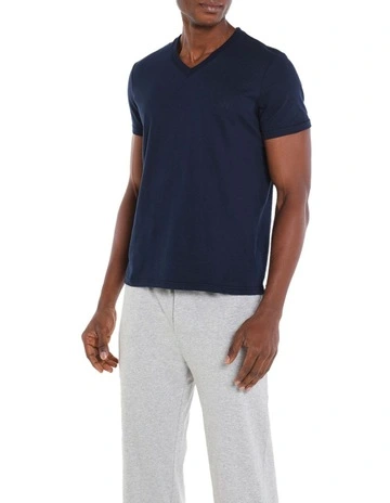 Essential V Neck Tee in Navy