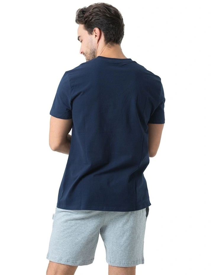 Essential V Neck Tee in Navy image 2