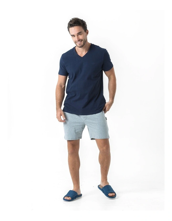 Essential V Neck Tee in Navy image 5