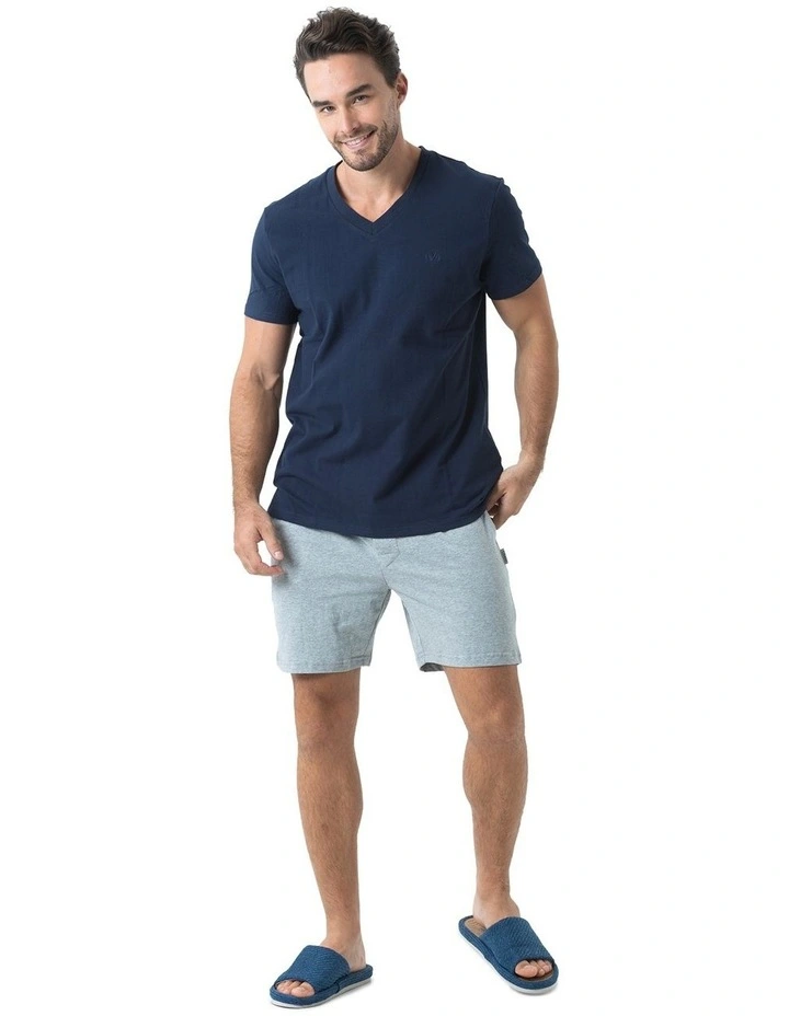 Essential V-Neck Tee in Navy image 5