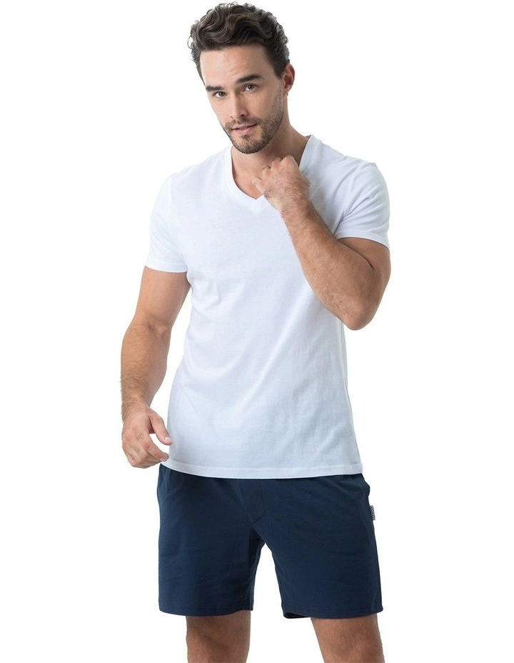 Essential V Neck Tee in White image 1