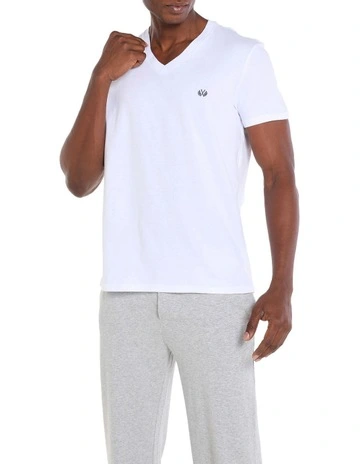 Essential V Neck Tee in White