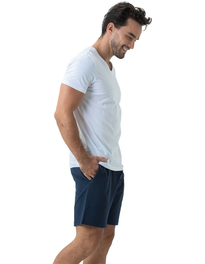 Essential V-Neck Tee in White image 3