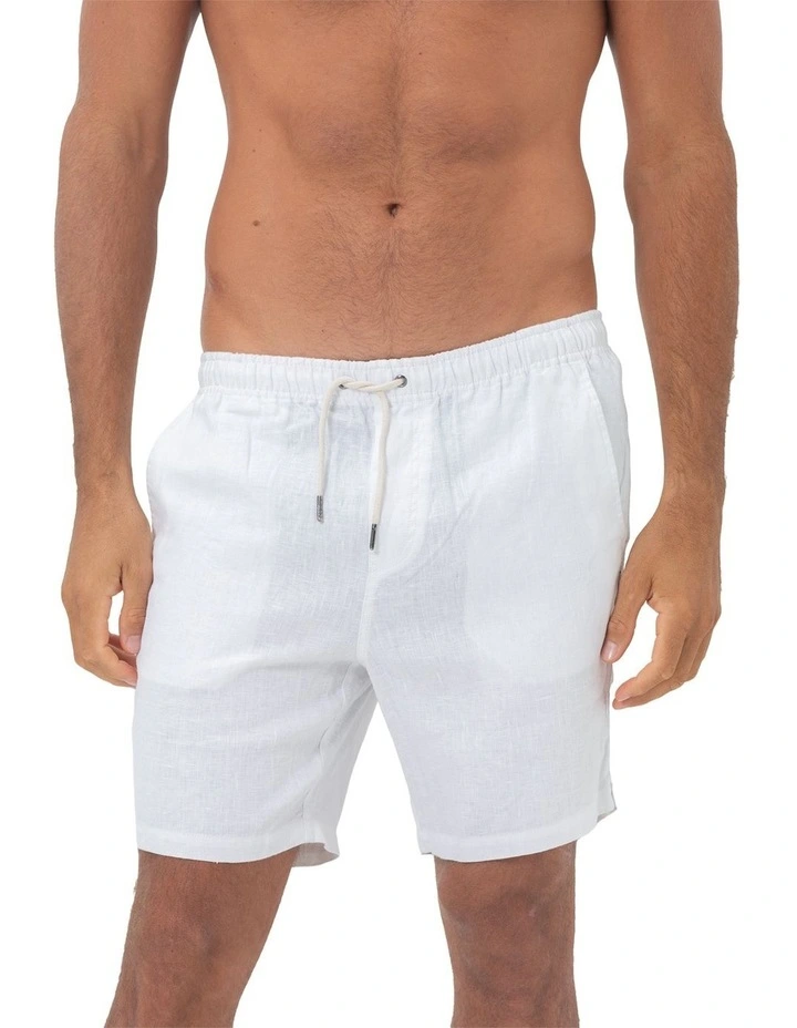Linen Short in White image 1