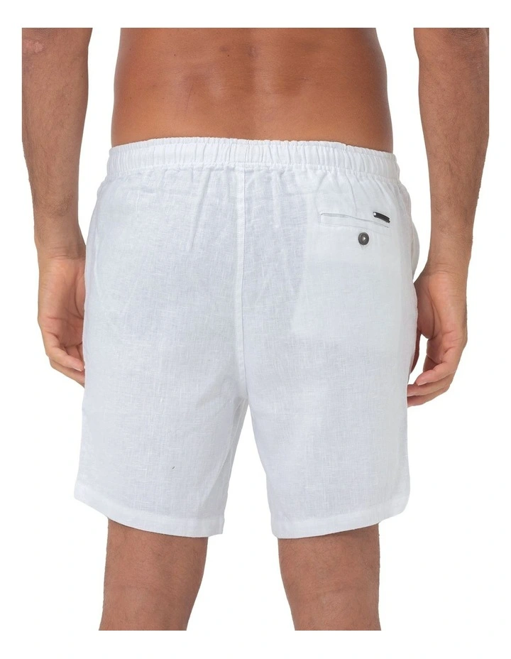 Linen Short in White image 2