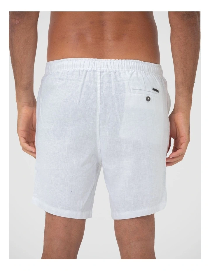 Linen Short in White image 2