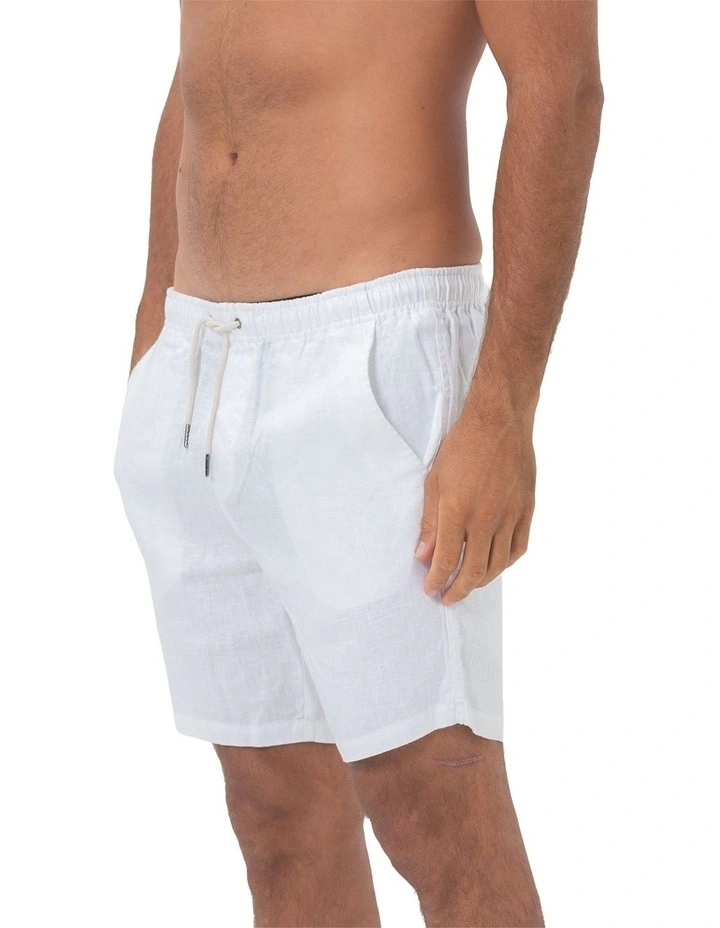 Linen Short in White image 3