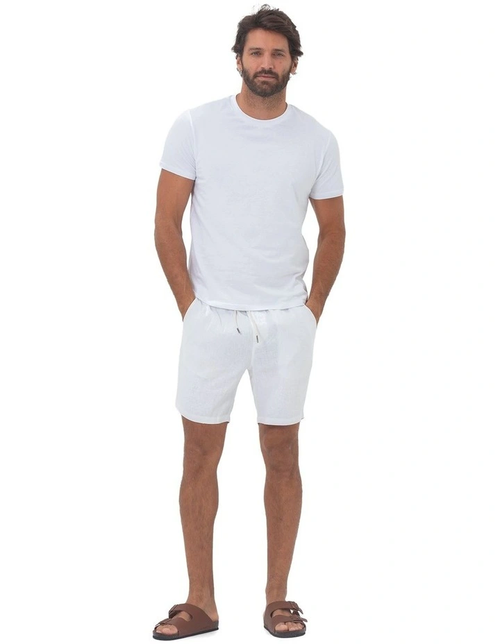 Linen Short in White image 5
