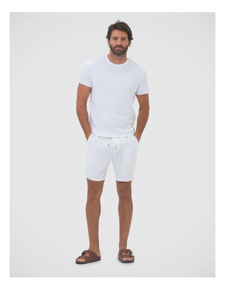 Linen Short in White image 5