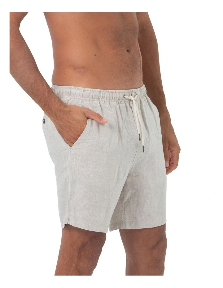 Linen Short in Beige image 3