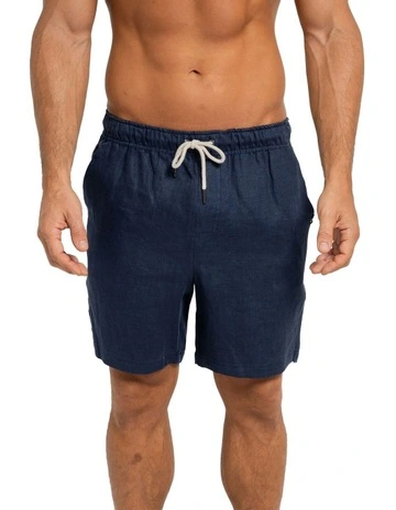 Linen Short in Navy