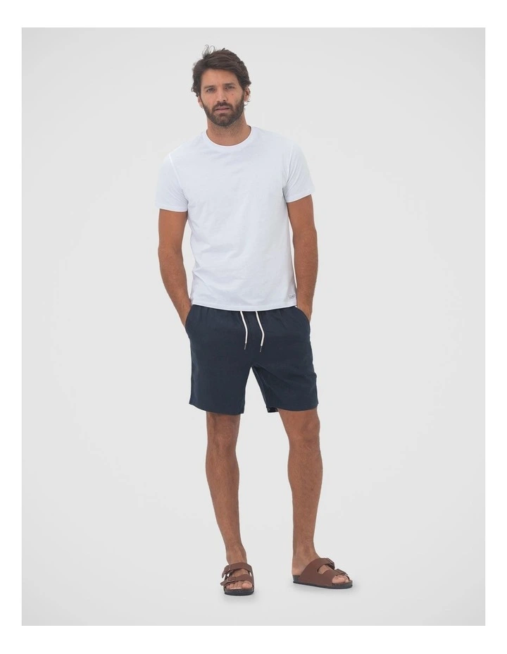 Linen Short in Navy image 6