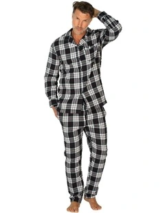Harbour Flannel PJ Set in Navy/Multi