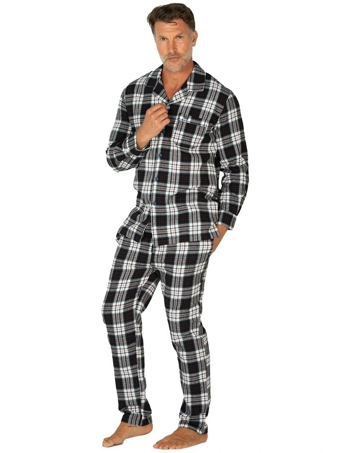 Harbour Flannel PJ Set in Navy/Multi image 3