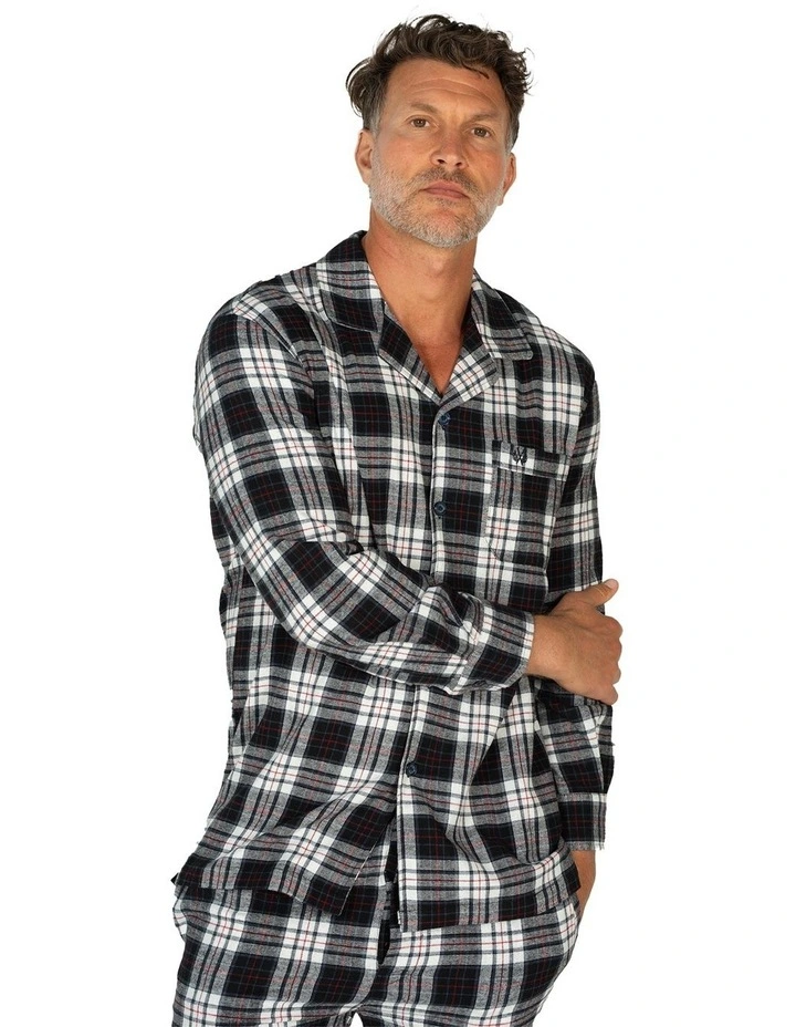 Harbour Flannel PJ Set in Navy/Multi image 4