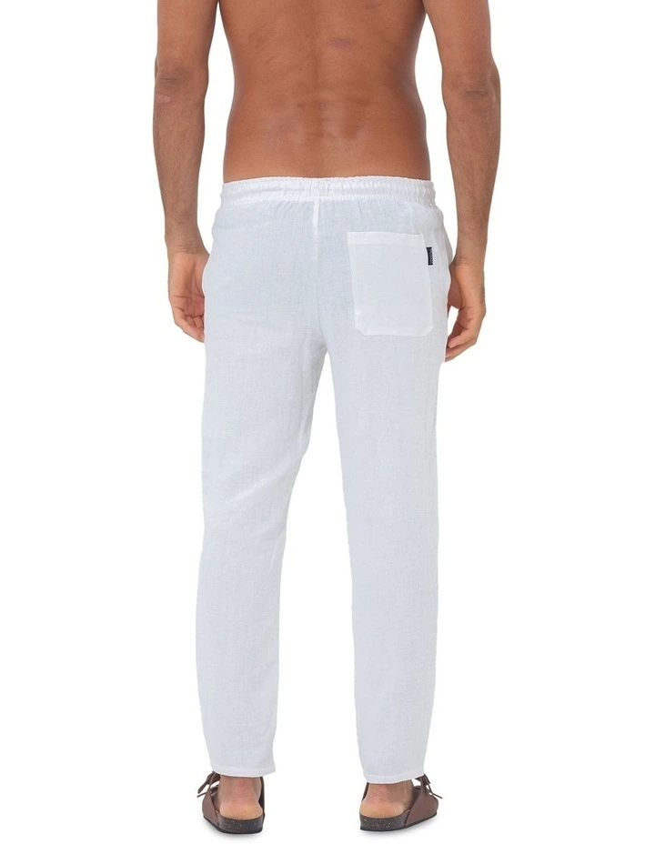 Linen Pant in White image 2