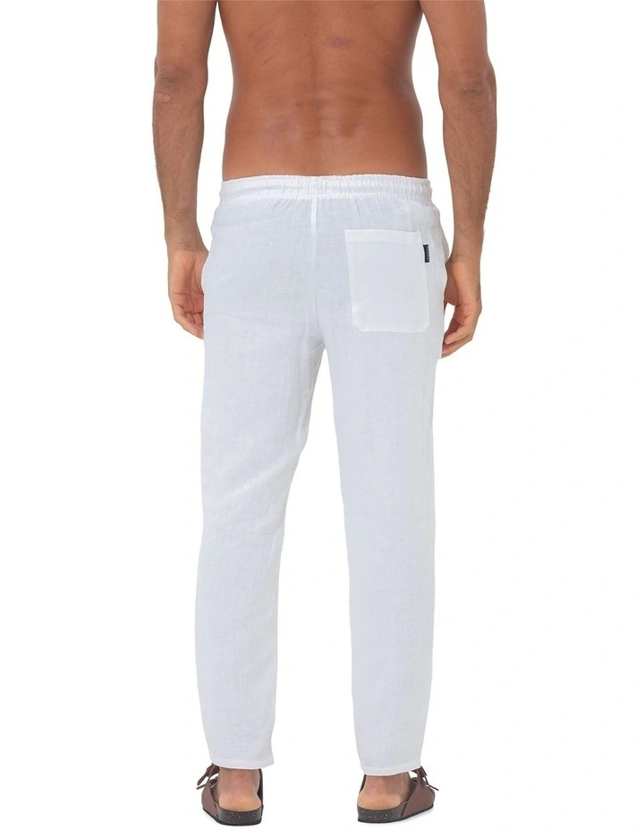 Linen Pant in White image 2