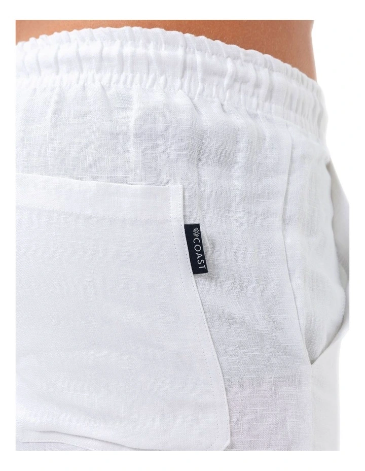 Linen Pant in White image 3