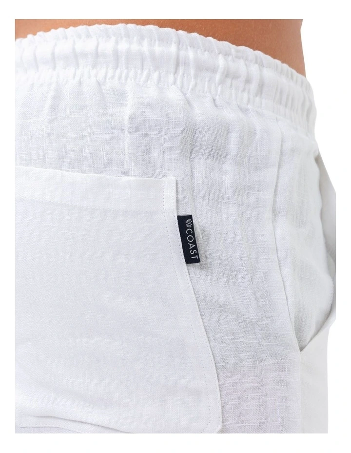 Linen Pant in White image 3