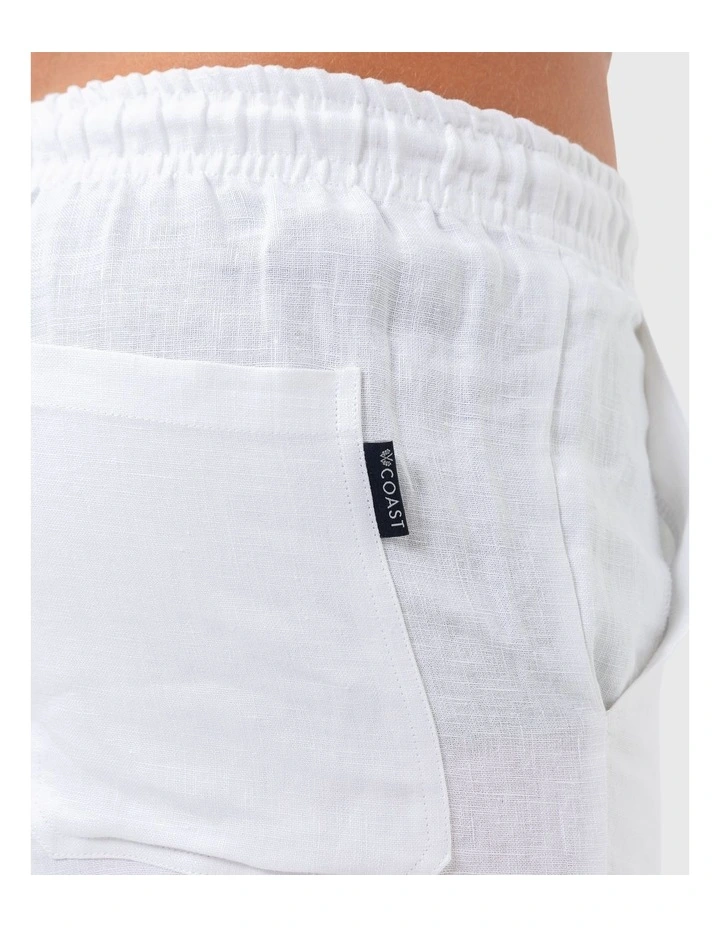 Linen Pant in White image 3