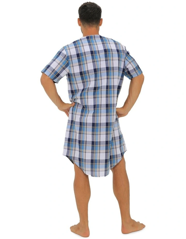 Woven Check Nightshirt in Blue image 2
