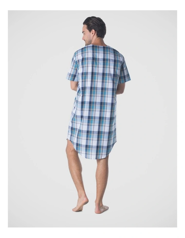 Woven Check Nightshirt in Blue image 2
