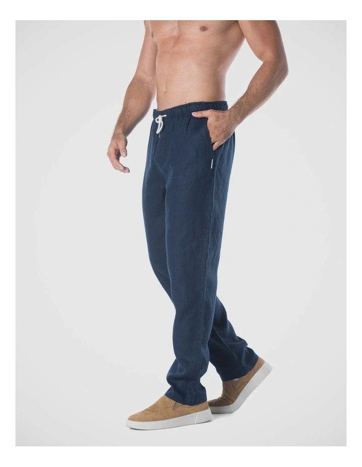 Linen Pants in Navy image 3