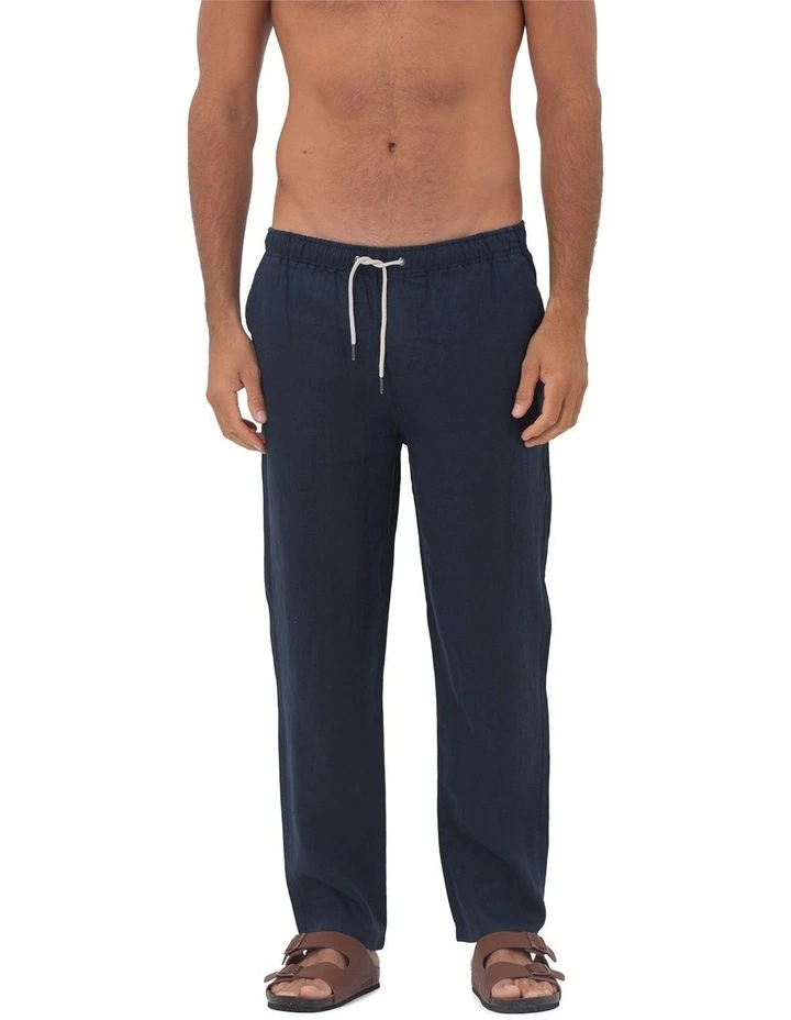 Linen Pants in Navy image 4