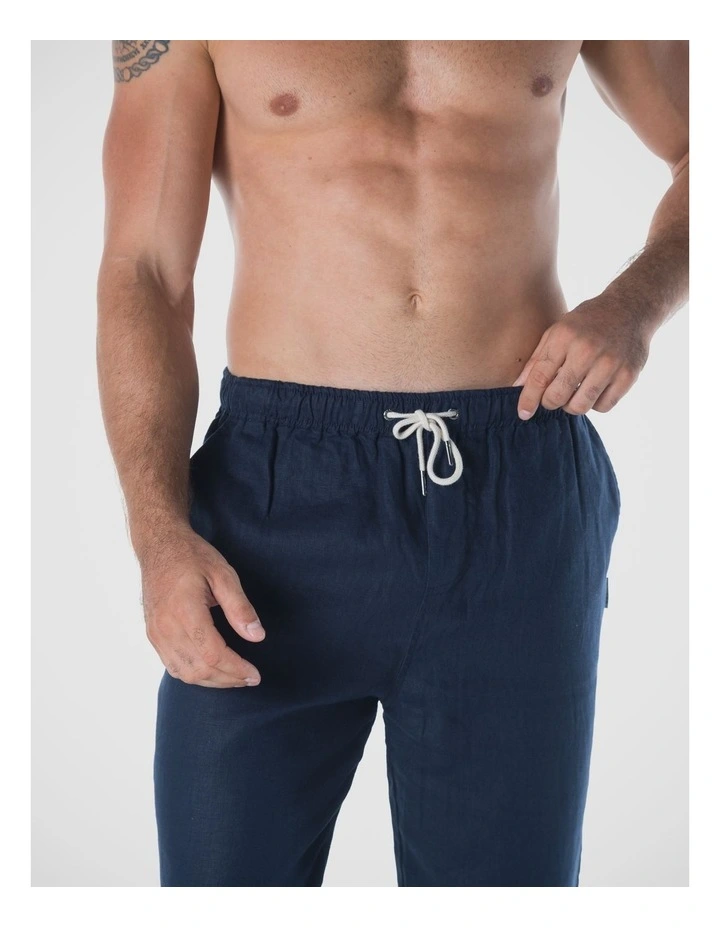 Linen Pants in Navy image 4