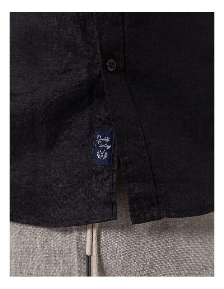 Long Sleeve Linen Shirt in Black image 4